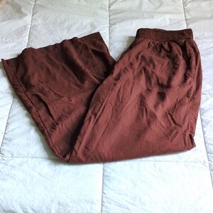 Aerie Linen Blend Wide Leg Pants